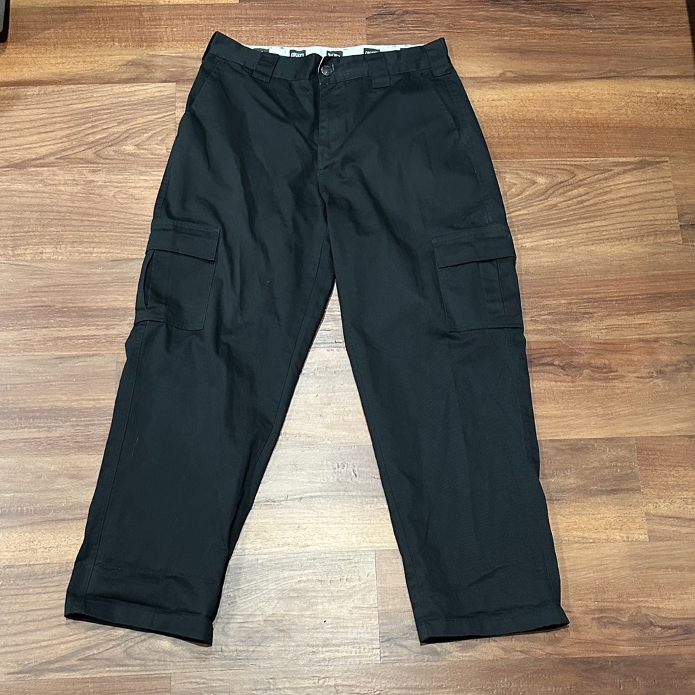 FB County Men's Black Cargo Pants with Utility Pockets